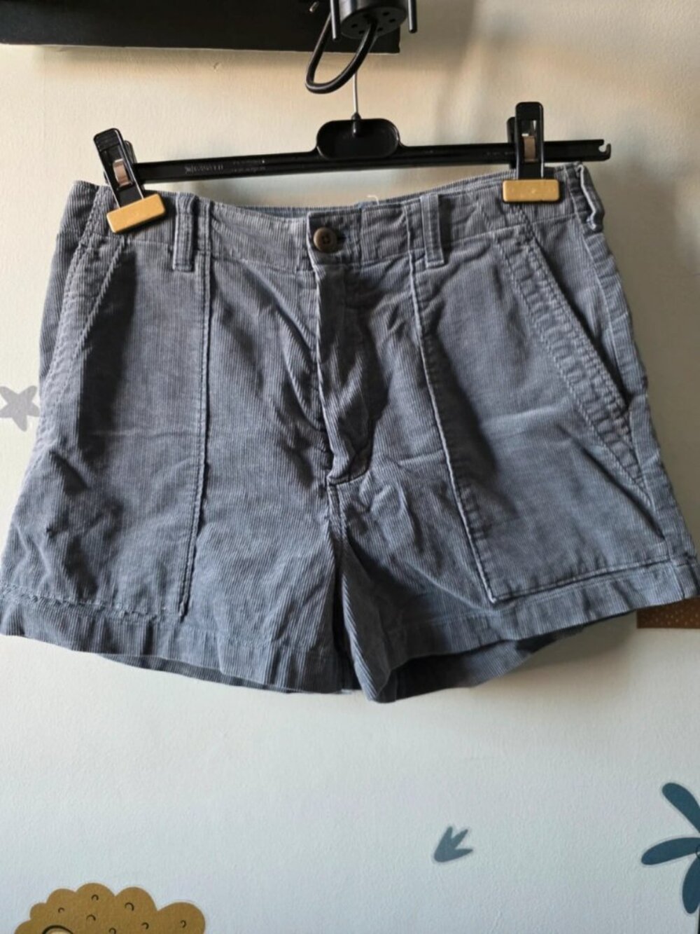 Gray Corduroy Utility Shorts Women's Size M